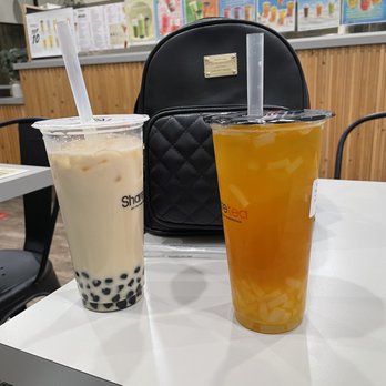 Sharetea - Milk tea with boba and Mango Green Tea with lychee jelly - Coffee & Tea Near Me - Lake Forest, California Sharetea - Milk tea with boba and Mango Green Tea with lychee jelly - Coffee & Tea Near Me - Lake Forest, California