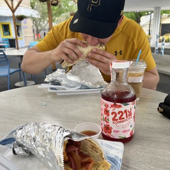 Kefi Streetside Cafe - The Apollo Pita & The Zeus Pita @Berry-Hibiscus Kombucha - Coffee & Tea Near Me - Bradenton, Florida