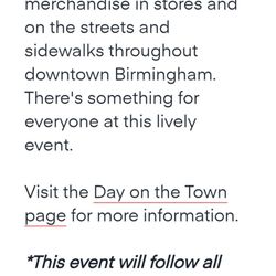 City of Birmingham - Saturday Shopping Event Downtown Birmingham!  7/31/2021