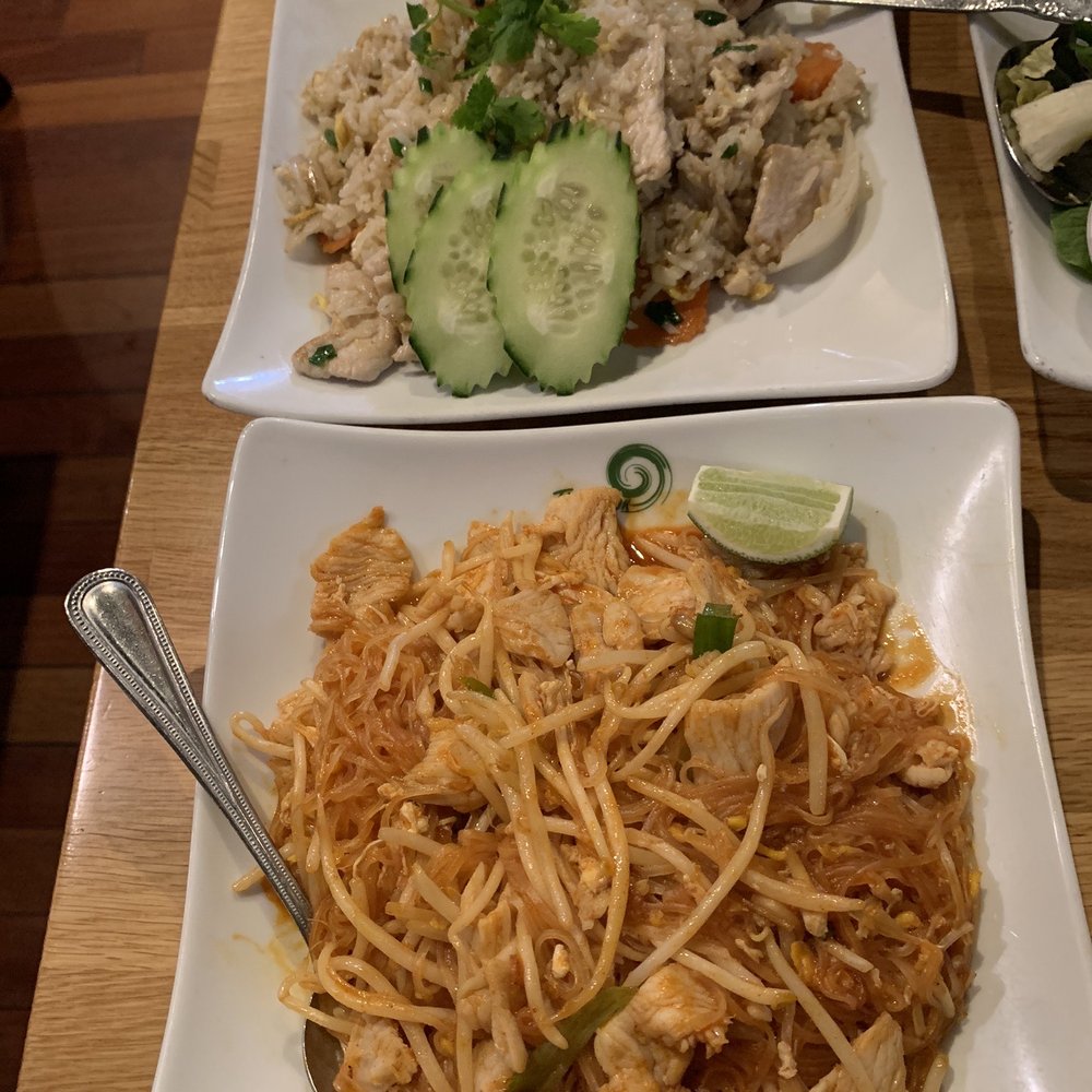 Thaiphoon - Thaiphoon House Fried Rice and Pad Thai (both w chicken) - Thai Near Me - Palo Alto, California Thaiphoon - Thaiphoon House Fried Rice and Pad Thai (both w chicken) - Thai Near Me - Palo Alto, California