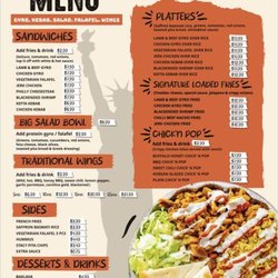 The NYC Cart - menu