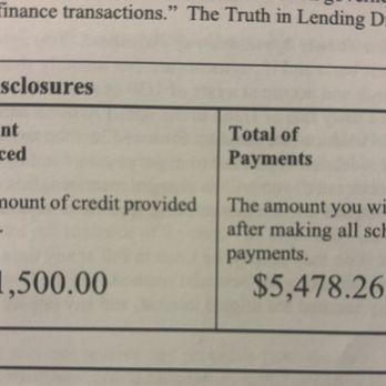 CheckSmart - Example of Amount financed vs what you actually pay back. - Check Cashing/Pay-day Loans Near Me - Glendale, Arizona