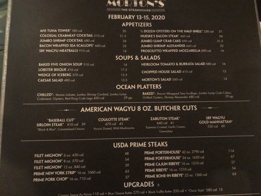 Menu photo 5 Morton's The Steakhouse Palm Desert, CA Menu photo 5 Morton's The Steakhouse Palm Desert, CA