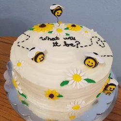 Frosted Fantacies - What will it be.. A simple baby reveal cake.