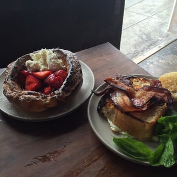 Outerlands - Eggs in jail and Dutch pancake with strawberry - New American Near Me - San Francisco, California Outerlands - Eggs in jail and Dutch pancake with strawberry - New American Near Me - San Francisco, California