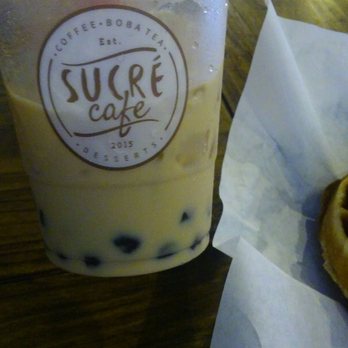 Sucre Cafe - Milk tea with light boba - Desserts Near Me - Plano, Texas Sucre Cafe - Milk tea with light boba - Desserts Near Me - Plano, Texas