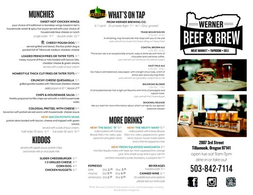 Menu photo 5 Werner Beef & Brew Tillamook, OR Menu photo 5 Werner Beef & Brew Tillamook, OR