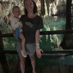 Aktun Chen - Inside the cave (on the bridge over water, which was one of the coolest parts of the tour)