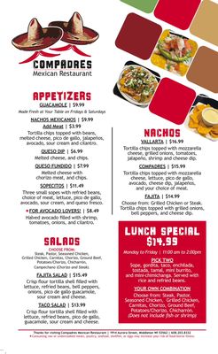 Menu photo 5 Compadres Mexican Restaurant Middleton, WI