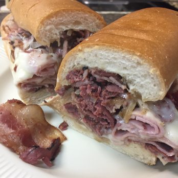Original Sub Cafe - 11 year old's creation: ham, pastrami, bacon, grilled onions & cheese - Cafes Near Me - Davie, Florida Original Sub Cafe - 11 year old's creation: ham, pastrami, bacon, grilled onions & cheese - Cafes Near Me - Davie, Florida