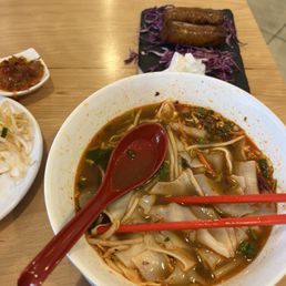 Beef noodle soup! Lao Sausages in the back Beef noodle soup! Lao Sausages in the back
