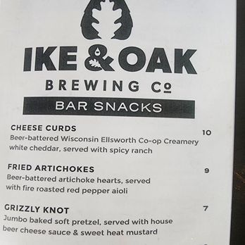 Ike & Oak Brewing Co - Menu - Brewpubs Near Me - Woodridge, Illinois