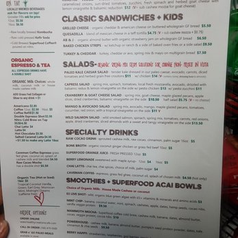 Healthy Creations Cafe - Menu - Gluten-Free Near Me - Encinitas, California