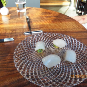 Saison - Live scallop with smoked avocado and fermented pineapple skin. - New American Near Me - San Francisco, California Saison - Live scallop with smoked avocado and fermented pineapple skin. - New American Near Me - San Francisco, California
