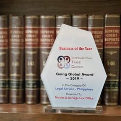 Nicolas & De Vega Law Offices - Nicolas and De Vega Law Offices Going Global Award 2019