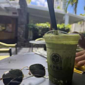 Maruwu Seicha Hawaii - Iced Matcha with mostly water aka as Matcha Americano topped off with Matcha soy cold foam crème - Tea Rooms Near Me - Honolulu, Hawaii Maruwu Seicha Hawaii - Iced Matcha with mostly water aka as Matcha Americano topped off with Matcha soy cold foam crème - Tea Rooms Near Me - Honolulu, Hawaii