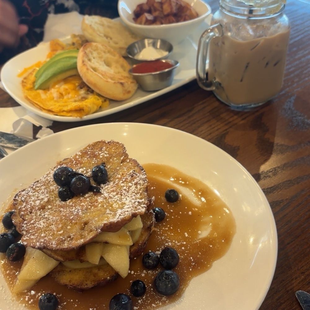 Apple Fritter pancakes and Hey Lucy Apple Fritter pancakes and Hey Lucy