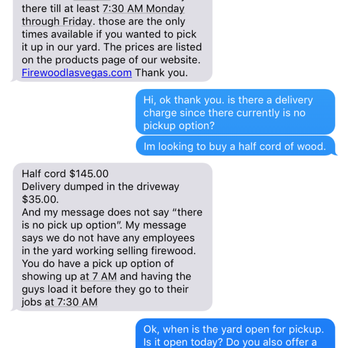 Big Ron's Wood - Part 1 of text exchange. terrible customer service by the owner. Why get so aggressive and start calling people a moron? - Firewood Near Me Big Ron's Wood - Part 1 of text exchange. terrible customer service by the owner. Why get so aggressive and start calling people a moron? - Firewood Near Me