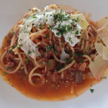 Barbianca Local Kitchen - Spaghetti: short rib bolognese sauce, herb ricotta, and parmigiano-reggiano. Tasty, but short rib was tough. - Italian Near Me - Marina Del Rey, California Barbianca Local Kitchen - Spaghetti: short rib bolognese sauce, herb ricotta, and parmigiano-reggiano. Tasty, but short rib was tough. - Italian Near Me - Marina Del Rey, California