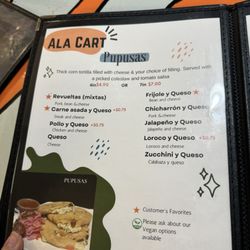 Cafe La Vos - A page of the menu