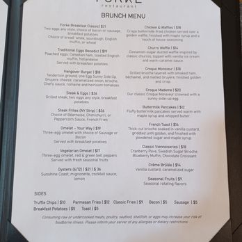 Forke Restaurant - brunch menu - French Near Me - Las Vegas, Nevada