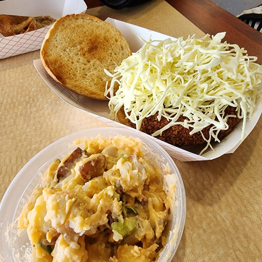The Boudin Company - Boudin Burger and crawfish potato salad - Cajun/Creole Near Me - Rosenberg, Texas The Boudin Company - Boudin Burger and crawfish potato salad - Cajun/Creole Near Me - Rosenberg, Texas