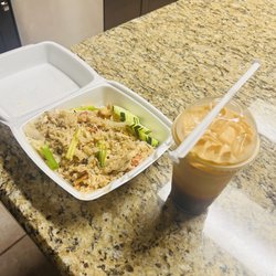 Thai Kitchen & Sushi Bar - Pineapple Fried Rice and Thai Tea