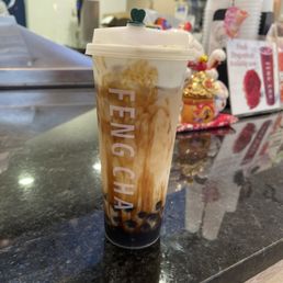 Iced Creme Brulee Dirty Boba