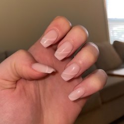 Diamond Nails & Spa - Dip manicure with tips.