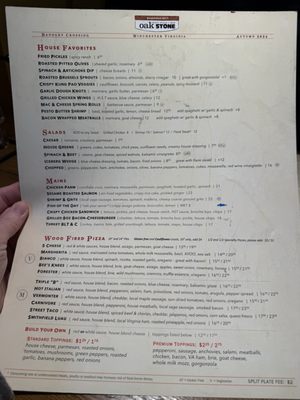 Menu photo 3 Oak Stone Craft Pizza and Bar Winchester, VA