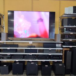 Electronic Express - Home theater section featuring home theater receivers, tower speakers, bookshelf speakers, and subwoofers.