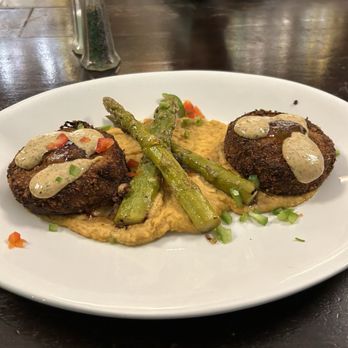Tujague's Restaurant - Vegetarian-Lion's mane cakes (mushroom) The *New* chef is trying to branch out in GF and vegetarian food to be more inclusive. - Cajun/Creole Near Me - New Orleans, Louisiana