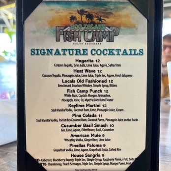 Hog Island Fish Camp - They DO have signature cocktails - but NO blender - Seafood Near Me - Dunedin, Florida