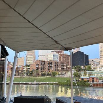 Jacobs Pavilion At Nautica - View of river and downtown - Performing Arts Near Me - Cleveland, Ohio