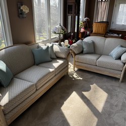 Peroni's Upholstery - Patio rattan set restored and beautiful