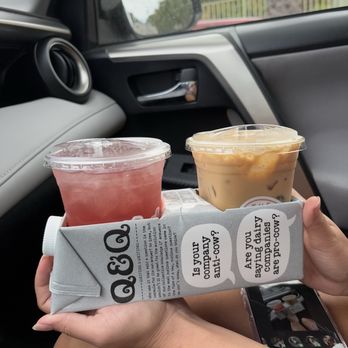 The Coffee Drop - Orange brown sugar latte and the peach hibiscus green tea. Both delicious. - Coffee & Tea Near Me - San Diego, California The Coffee Drop - Orange brown sugar latte and the peach hibiscus green tea. Both delicious. - Coffee & Tea Near Me - San Diego, California