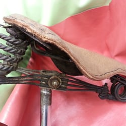 Tara Leathers - Brooks bicycle saddle re-upholstered