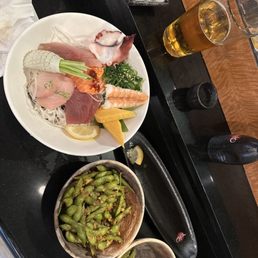 Chirashi and garlic edamame both were delicious. Spicy Edamame Chirashi Sushi Chirashi and garlic edamame both were delicious. Spicy Edamame Chirashi Sushi