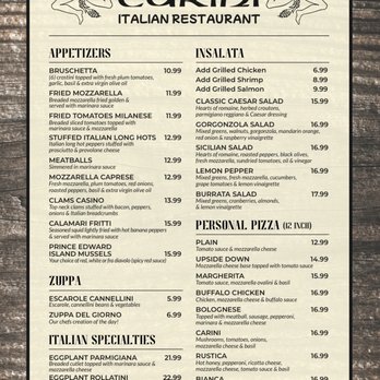 Cucina Carini - Menu - Italian Near Me - Mount Laurel, New Jersey