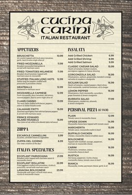 Menu photo 1 Cucina Carini Mount Laurel, NJ