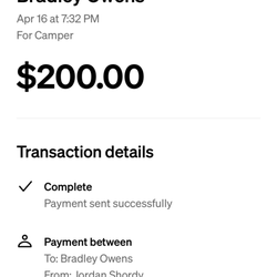 GTK Self Storage - Cashapp receipt.