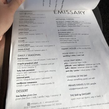Emissary - Menu - Coffee & Tea Near Me - Washington, DC, District of Columbia Emissary - Menu - Coffee & Tea Near Me - Washington, DC, District of Columbia