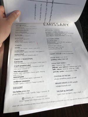 Menu photo 8 Emissary Washington, DC, DC Menu photo 8 Emissary Washington, DC, DC