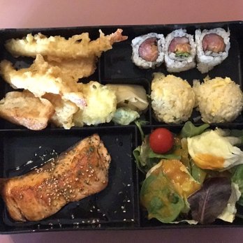 Kazoku Sushi - Salmon lunch bento with chef special roll. Yummmm - Sushi Bars Near Me - Troy, Michigan Kazoku Sushi - Salmon lunch bento with chef special roll. Yummmm - Sushi Bars Near Me - Troy, Michigan