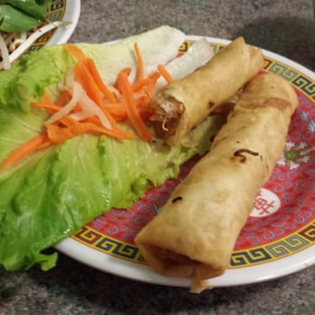 Pho Saigon - Appetizer: Vietnamese Eggrolls (Partially eaten, lol) - Vietnamese Near Me - Houston, Texas