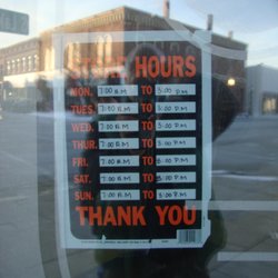 Lake City Family Restaurant - Hours of operation, front entry doors.