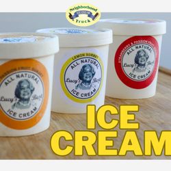 Neighborhood Ice Cream Truck - Ice Cream Pints - Passion Fruit Sorbet, Lemon Sorbet, Strawberry-Passion Fruit Sorbet