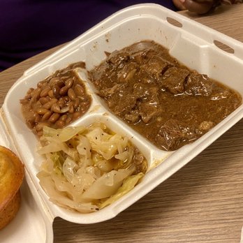Swett's Restaurant - Beef tips, cabbage and pinto beans. The tips were very tender. - Soul Food Near Me - Nashville, Tennessee