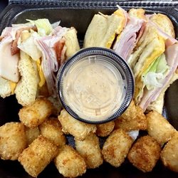 Bosco's Specialty Meats - Club Sandwich with Tater Tots (today's special)