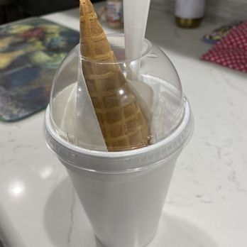 Frosty Point Ice Cream Parlor - This is the "witch's hat" -- aka when you want to take a cone to-go and build your own sundae at home. - Ice Cream & Frozen Yogurt Near Me - Lighthouse Point, Florida Frosty Point Ice Cream Parlor - This is the "witch's hat" -- aka when you want to take a cone to-go and build your own sundae at home. - Ice Cream & Frozen Yogurt Near Me - Lighthouse Point, Florida